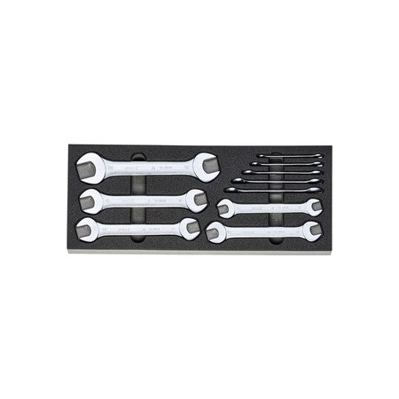 Holex Double open ended wrench set in Heavy Duty Foam, 10 Pc 952432 10